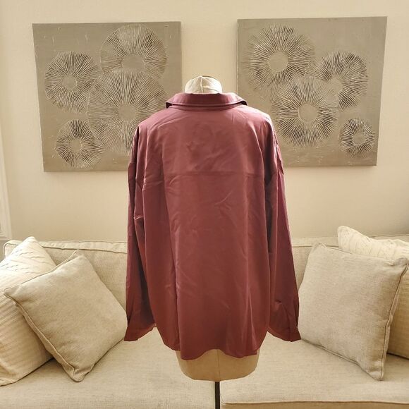 Love, Fire Satin Button-Down Blouse sz 2x - Picture 6 of 11